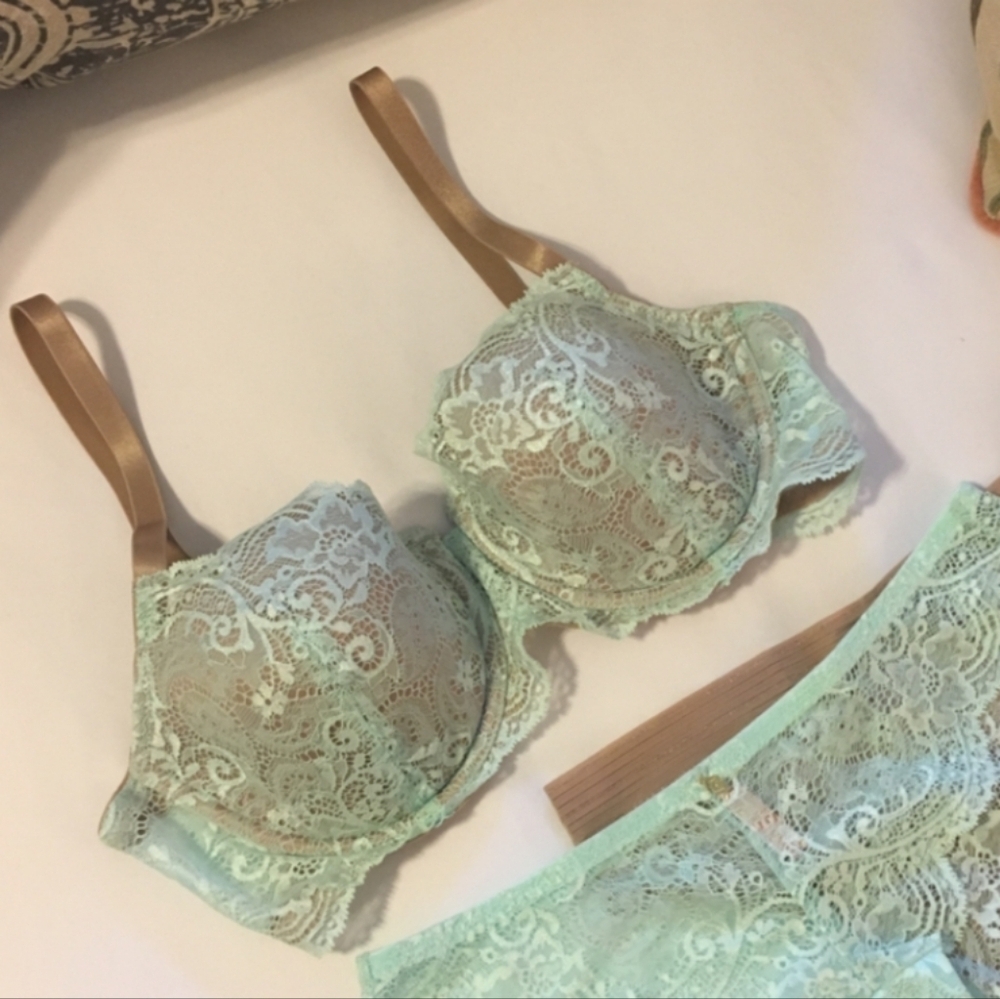 ThirdLove Teal & Nude  All Day Lace T-Shirt Bra 44D NWT